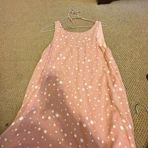 Pink Polka Dot Sleeveless Dress